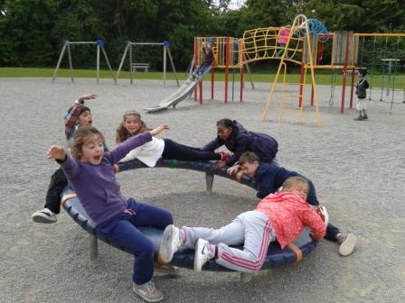 Spinning around in the playground!